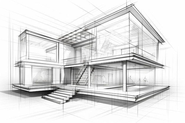 Foto d illustration architektur gebäude konstruktion perspektive design