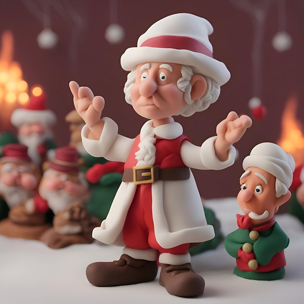 Foto d ilustração papai noel e árvore de natal