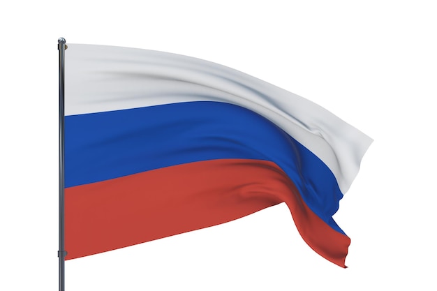 D ilustración ondeando banderas de la bandera mundial de rusia aislado sobre fondo blanco.