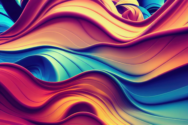 D patrón de remolino dinámico colores vibrantes textura de renderizado suave para plantilla de diseño
