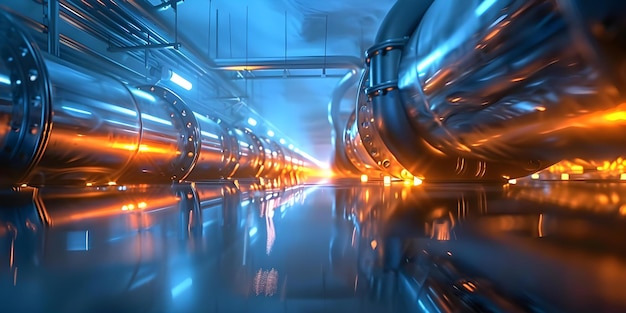 Foto d pipeline de hidrogénio que representa a transição para uma energia ecológica conceito de transição para a energia verde infraestrutura de hidrogéneo desenvolvimento sustentável alternativas ecológicas