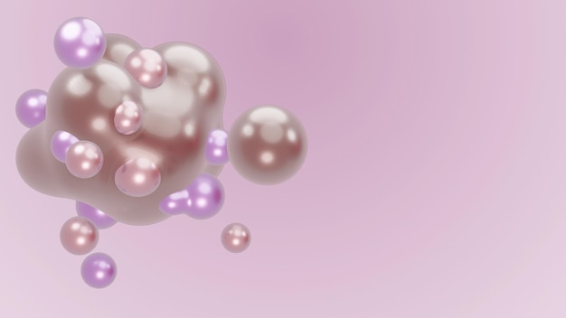 D render animação design de movimento apresentação fundo papel de parede metasfera rosa roxo resumo