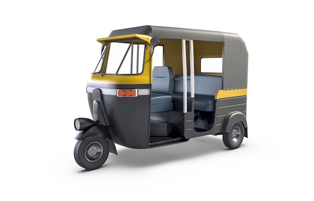 D render de autorickshaw aislado en fondo blanco