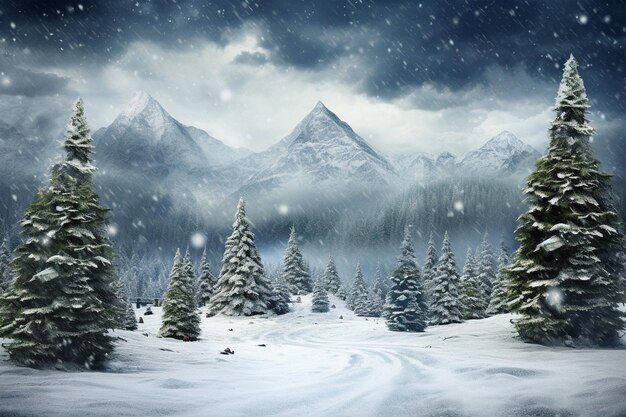 D render de un fondo navideño con nieve en diseño de copo de nieve dorado
