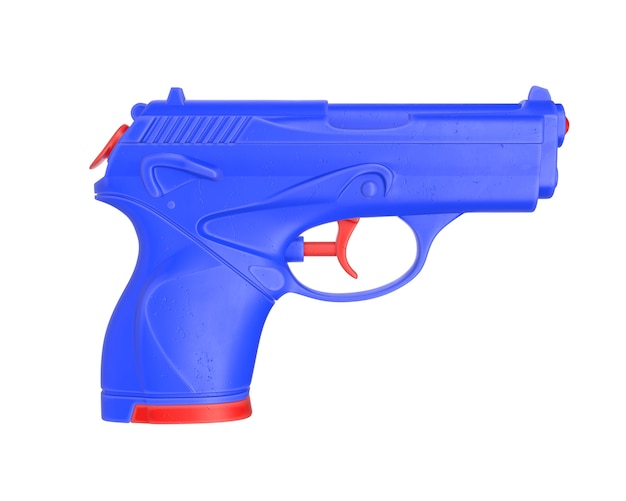 D Render de pistola de agua de plástico aislado en blanco