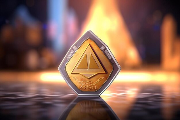 D render realista de la criptomoneda de la moneda ethereum
