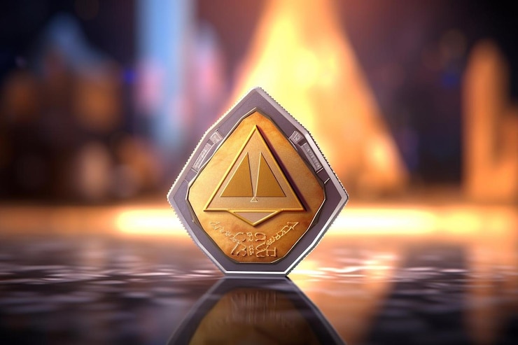 Foto d render realista de la criptomoneda de la moneda ethereum