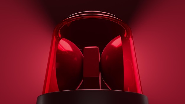 D render roter Notblinker mit Volumenlicht