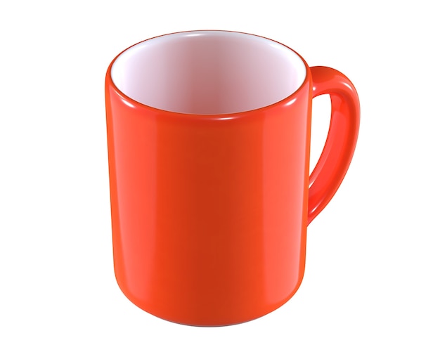 D render de taza roja aislado en blanco