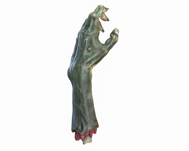 D render del tema de halloween de mano zombie cortada