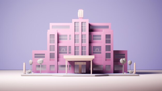 Foto d-rendering eines krankenhaus-einkaufszentrums oder einer andachtsstätte für virtuelle realität oder architektur