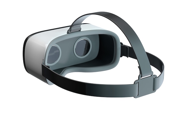 D renderização de googles de realidade virtual isolados no branco