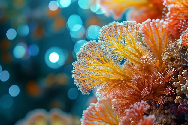 Foto d renderização de invertebrados marinhos de coral esqueleto duro vista em perspectiva