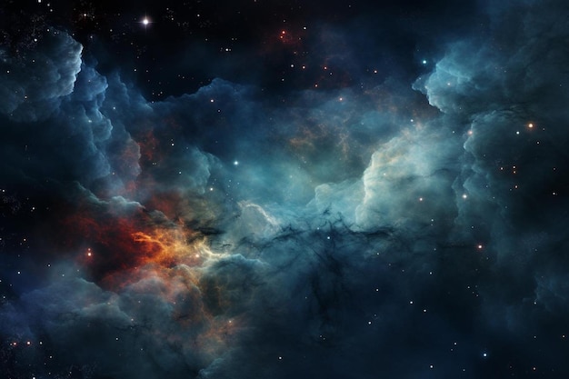 d renderização de um fundo espacial com planetas abstratos e nebulosas