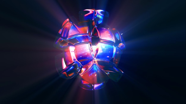 D renderizou a forma abstrata com reflexão e dispersão detalhadas