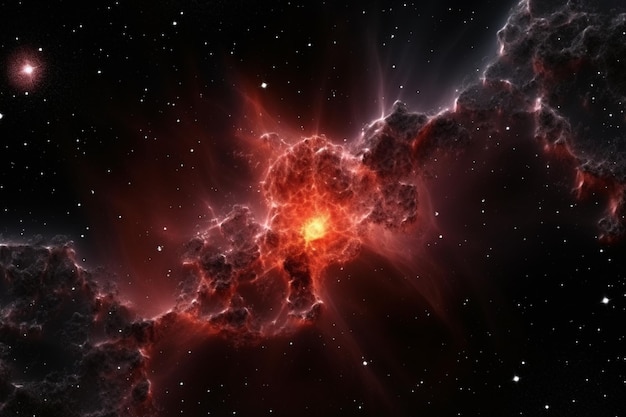 d representação de uma nebulosa estelar e poeira cósmica aglomerados de gás cósmico e constelações no espaço