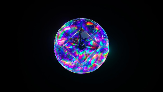 D representación colorida de una burbuja holográfica