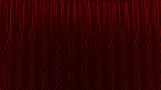 D representación de una cortina roja de teatro