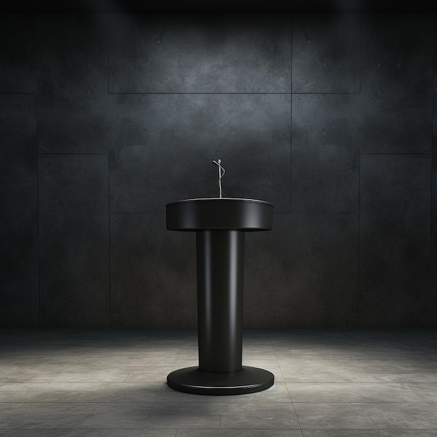 Foto d representación de fondo negro y estudio de soporte de podio de productos
