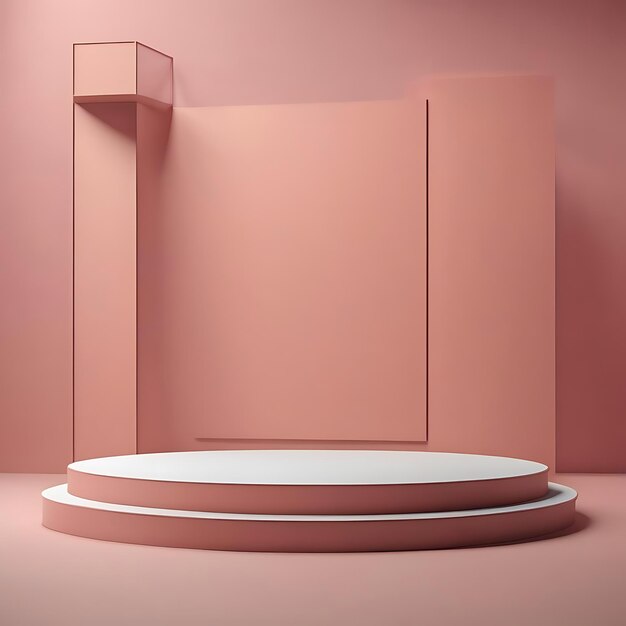 D representación de una maqueta de podio para la presentación de productos abstracto concepto mínimo vitrina geométrica