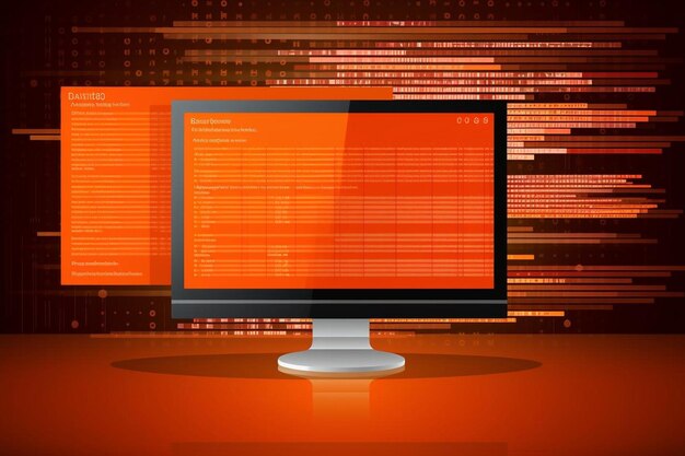 d representación de un monitor de computadora con una nube blanca en la pantalla