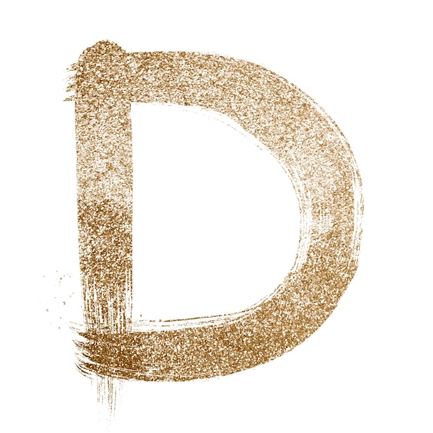 d Tipografía pintada con letras doradas