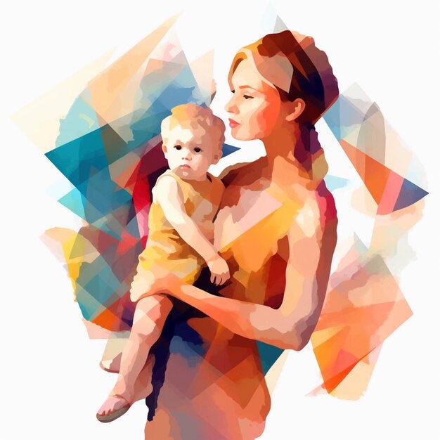 Da ist eine Frau, die ein Baby in ihren Armen hält, generative KI