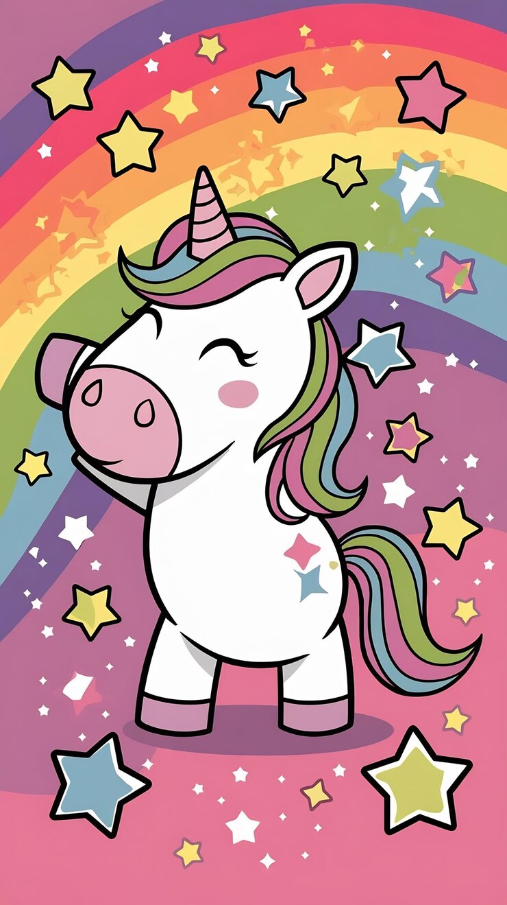 Foto dabbing unicórnio com estrelas
