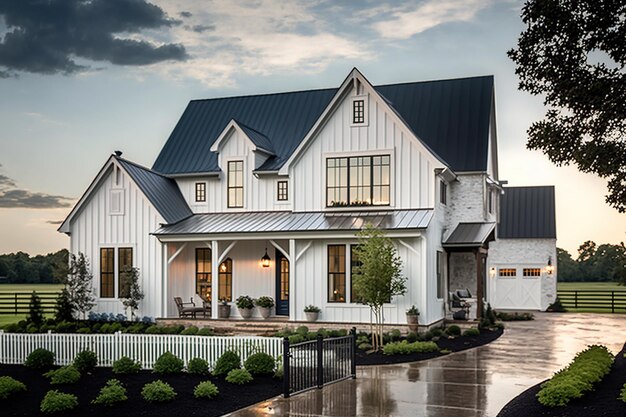 Foto dacha fuera de la ciudad hermosa casa gran casa mansión