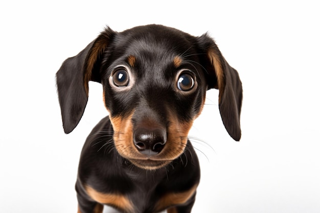 Un Dachshund con fondo blanco.