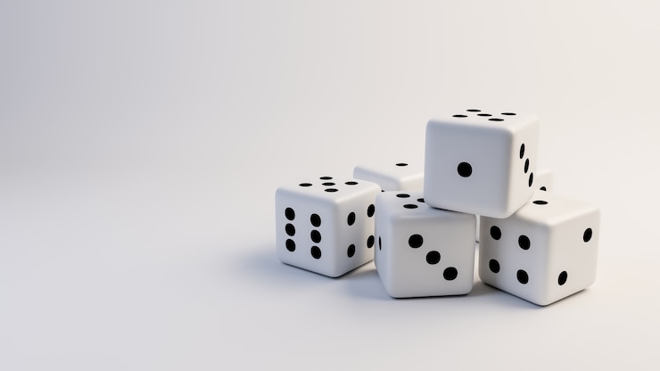 Foto dados brancos sobre um fundo branco