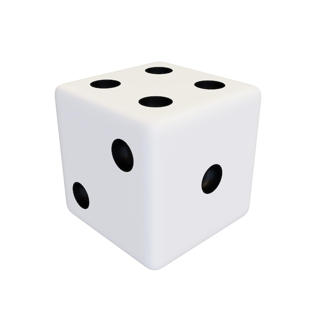 Dados de jogo de plástico branco Cubo de jogo realista branco