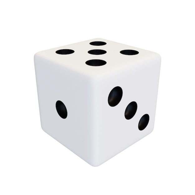 Dados de juego de plástico blanco Cubo de juego realista blanco