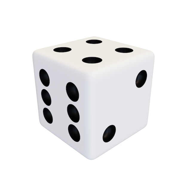 Dados de juego de plástico blanco Cubo de juego realista blanco