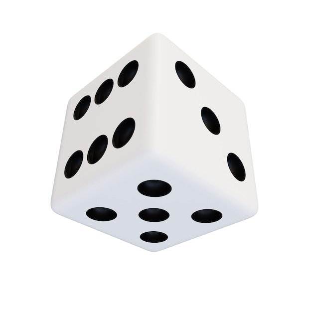 Dados de plástico blanco Cubo de juego realista blanco