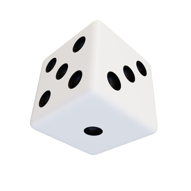 Dados de plástico blanco Cubo de juego realista blanco