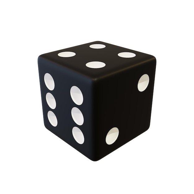 Dados de plástico de juego negro Hueso de plástico realista negro