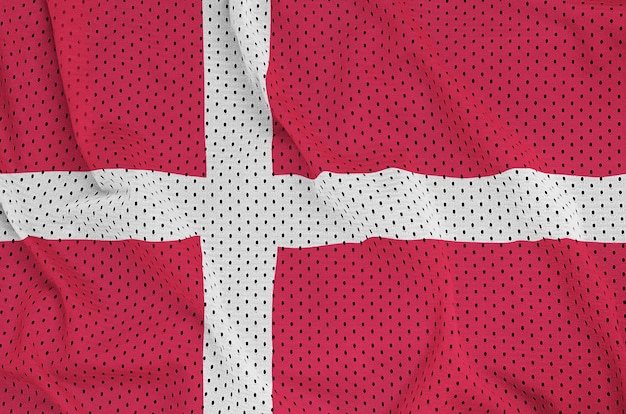 Dänemark-Flagge, gedruckt auf einem Sportswear-Netzgewebe aus Polyester-Nylon