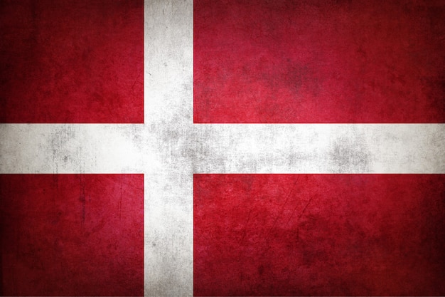 Dänemark-Flagge mit Grunge-Textur.