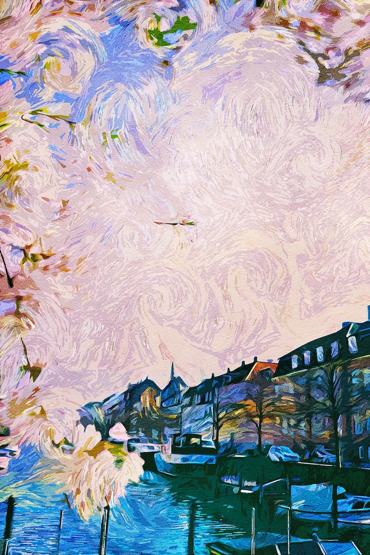 Foto dänemark kopenhagen schöne ölmalerei landschaft