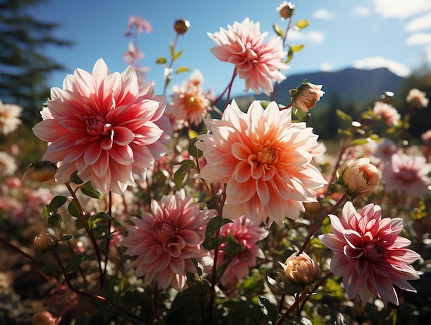 Dahlia Wonderland Prado lleno de dalias bajo el sol