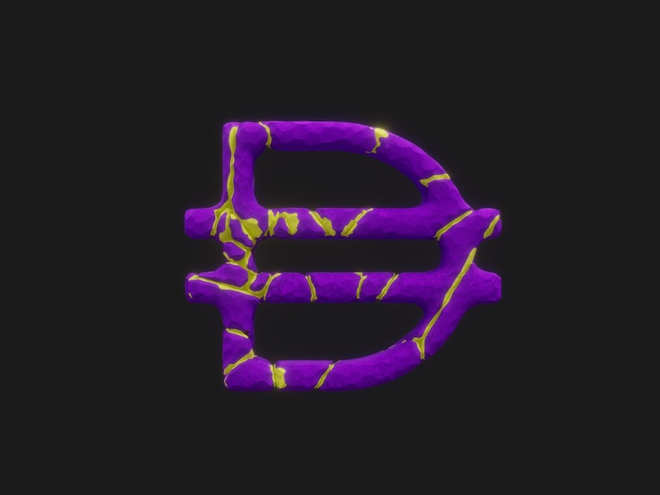 Foto dai crypto voronoi extrude crack ilustración 3d abstracta