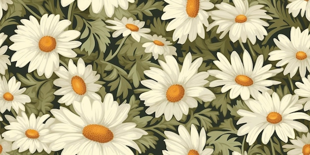 Daisy flores de manzanilla planta patrón de hierbas textura escena de fondo natural