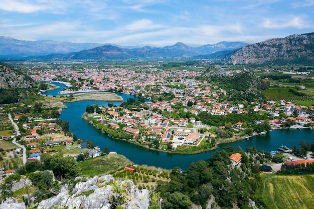 Dalyan Lagune in der Ägäis Drohne Foto Ortaca Mugla Türkei