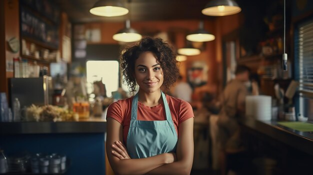 Dama afroamericana de piel oscura que es dueña de Generative Ai