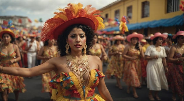 Dama latina en un festival