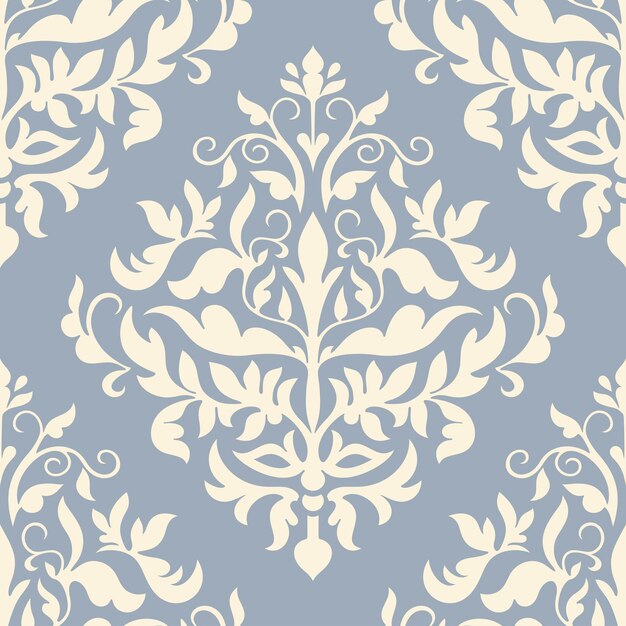Damask schöner Hintergrund mit reichem alten Stil Luxus Ornamentation blau modischer nahtloses Muster