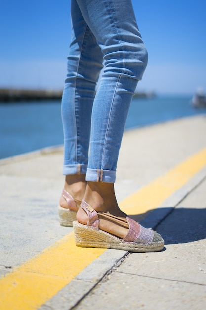 Damen Espadrilles Schuhe im Sommerurlaub