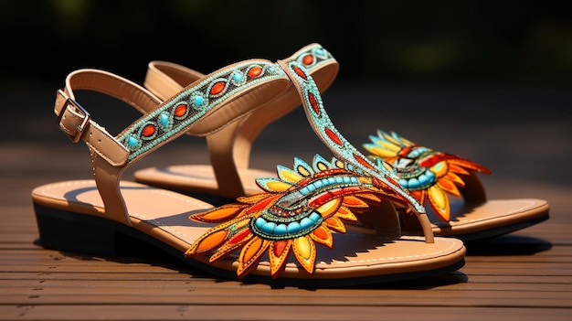 Damensandalen im Boho-Stil