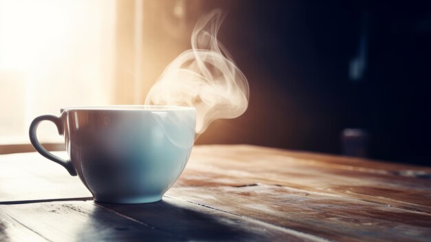 Dampfende Tasse Kaffee Illustration AI Generativ